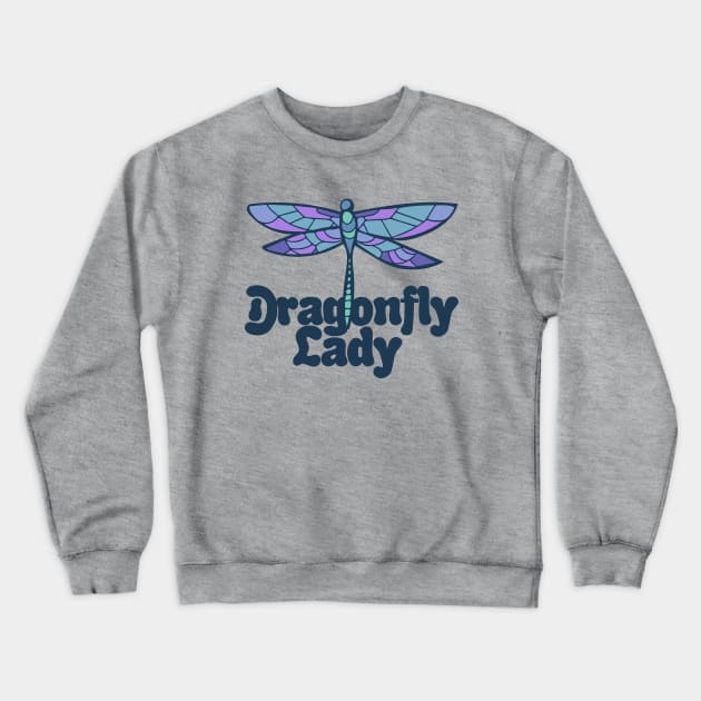 Dragonfly Lady Crewneck Sweatshirt by bubbsnugg